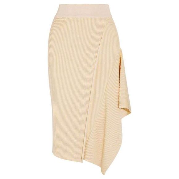 Stella McCartney Dresses & Skirts - Stella McCartney - Asymmetric Ribbed Stretch-Jersey Midi Skirt - IT 38